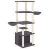 vidaXL Cat Tree with Sisal Scratching Posts Dark Grey 147 cm