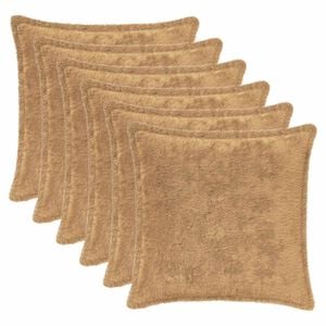 vidaXL Cushion Cover 6 pcs HOUTEN Taupe 30 x 30 cm Faux Rabbit Fur