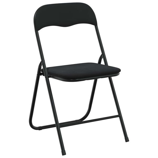 vidaXL Folding Chair 2 pcs Black 48 x 44 x 78 cm Velvet