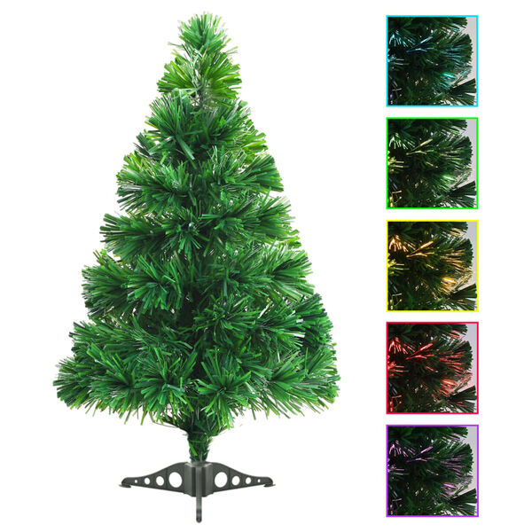 vidaXL Artificial Christmas Tree Fibre Optic 64 cm Green