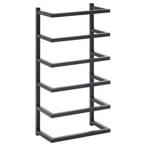 vidaXL Towel Rack | Black | Steel | Towel Rack | Rectangular | Contemporary