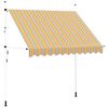 vidaXL Manual Retractable Awning 250 cm Yellow and Blue Stripes