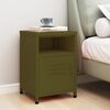 vidaXL Nightstand Olive Green 35x35x51 cm Steel