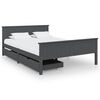vidaXL Bed Frame without Mattress Dark Grey Solid Wood Pine 160x200 cm