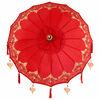 vidaXL Parasol with Base Red 95 x 95 x 260 cm Cotton and Wood