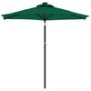 vidaXL Garden Parasol with LEDs and Steel Pole Green 225x225x212cm