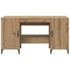 vidaXL Desk with Storage Artisian Oak 140 x 50 x 75 cm Engineered Wood