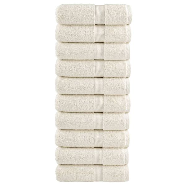 vidaXL Premium Wash Towels SOLUND 10 pcs Cream 30x30 cm 600 gsm