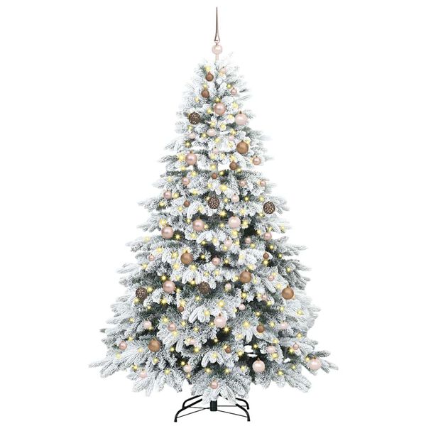 vidaXL Artificial Christmas Tree with 300 LEDs White 210 cm PE and PVC