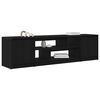 vidaXL TV Cabinet Black Oak 188.5x41x50 cm Engineered Wood