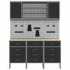 vidaXL Work Cabinet with Drawer 7 pcs Black Engineered Wood and Steel