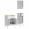 vidaXL Bathroom Furniture Set with Drawer 3 pcs White Solid Pine Wood