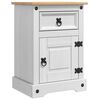 vidaXL Bedside Table with Drawer White 45 x 35 x 64 cm Solid Pine Wood