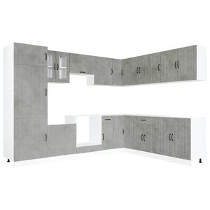 vidaXL 14 Piece Kitchen Cabinet Set Lucca Concrete Grey Engineered Wood