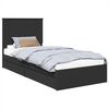 vidaXL Storage Bed with Drawer Black 100 x 200 cm Engineered Wood