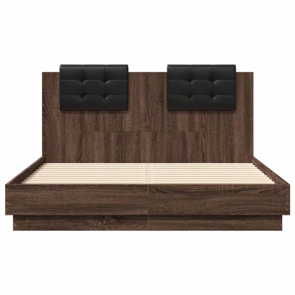 vidaXL Bed Frame without Mattress Brown Oak 135x190 cm Double