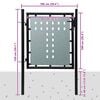vidaXL Black Single Door Fence Gate 100x100 cm
