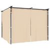 vidaXL Gazebo with Curtains 3x3 m Cream Steel