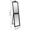 vidaXL Free-Standing Mirror Black 50x200 cm