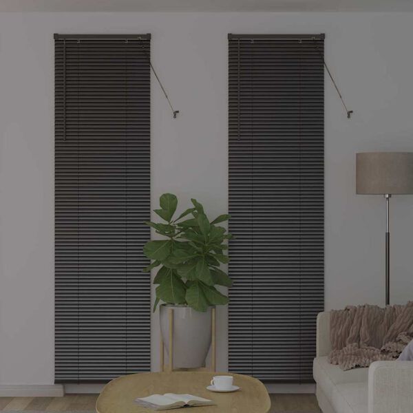 vidaXL Venetian Blinds Height Adjustable Black 220 x 60 cm Aluminium