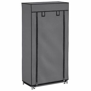 vidaXL Shoe Cabinet with Cover Grey 58x28x106 cm Fabric