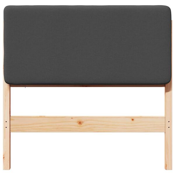 vidaXL Upholstered Headboard Brown and Dark Grey 75 cm Solid Pine Wood