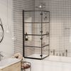 vidaXL Folding Shower Enclosure ESG 120x140 cm Black