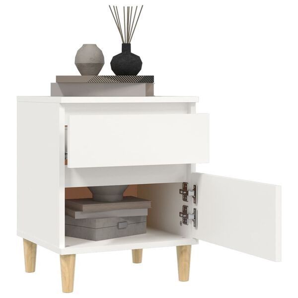 vidaXL Bedside Cabinet White 40x35x50 cm