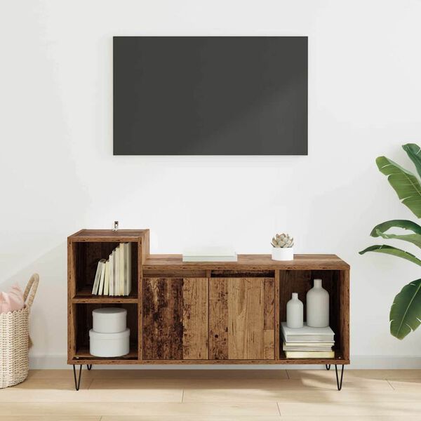 vidaXL TV Cabinet Old Wood 100 x 35 x 55 cm Engineered Wood