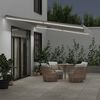 vidaXL Manual Retractable Awning with LED Anthracite&White 500x350 cm