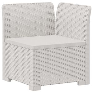 vidaXL 1-Seater Garden Sofa Rattan Look PP White