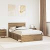 vidaXL Bed Frame Artisian Oak 120 x 190 cm Solid Pine Wood