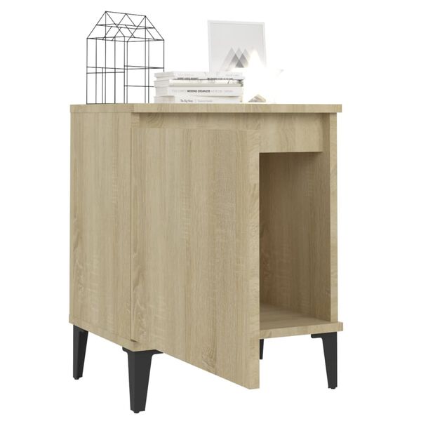 vidaXL Bed Cabinets with Metal Legs Sonoma Oak 40x30x50 cm