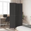 vidaXL Room Divider&nbsp;3 Panels Black Solid Wood Paulownia