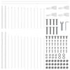 vidaXL Garden Fence 4 pcs White 170 x 165 cm Powder-Coated Steel