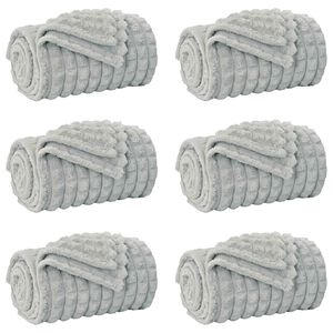 vidaXL Throw Blankets 6 pcs Grey 200 x 150 cm 4.5 kg Fleece