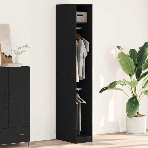 vidaXL Wardrobe Black oak 30 x 50 x 200 cm Engineered Wood
