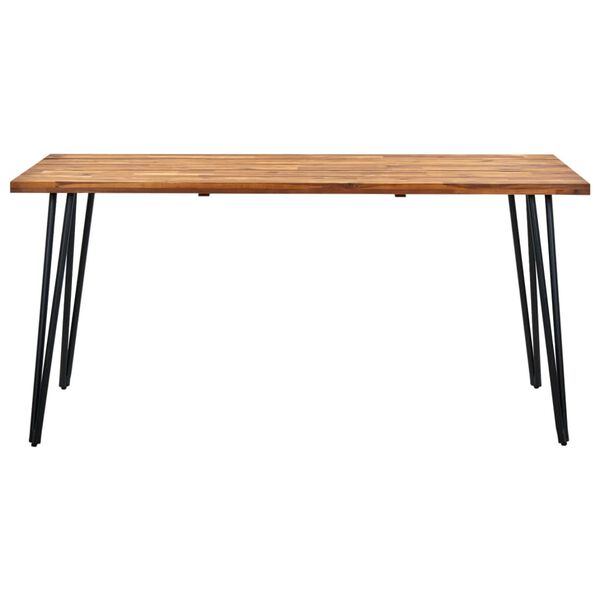 vidaXL Garden Table with Hairpin Legs 160x80x75 cm Solid Acacia Wood
