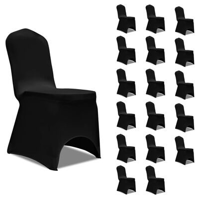 vidaXL Chair Cover Stretch Black 18 pcs