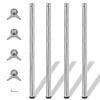 vidaXL 4 Height Adjustable Table Legs Chrome 1100 mm