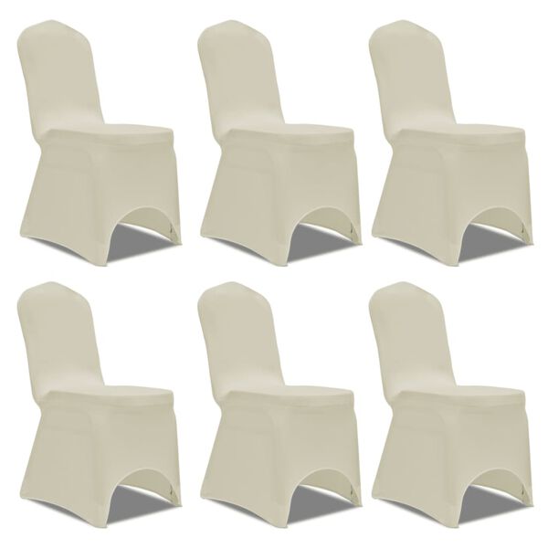 vidaXL Chair Cover Stretch Cream 12 pcs