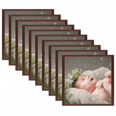 vidaXL Photo Frames Collage 10 pcs for Wall or Table Dark Red 20x20 cm