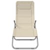vidaXL Folding Sun Loungers 2 pcs Cream Textilene&Powder-coated Steel