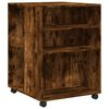 vidaXL Side Table with Wheels Smoked Oak 55x60x78 cm Engineered Wood