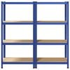 vidaXL 4-Layer Storage Shelves 2 pcs Blue Steel&Engineered Wood