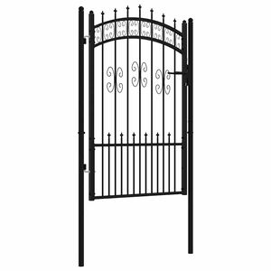 vidaXL Fence Gate KAMPEN with Spear Top Black 103x150 cm Steel