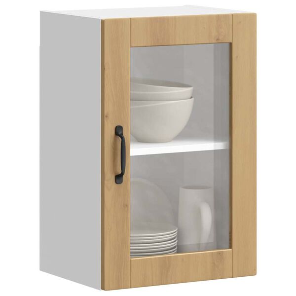 vidaXL Kitchen Wall Cabinet with Glass Door&nbsp;Porto Artisan Oak