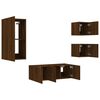 vidaXL 5 Piece TV Wall Units with LED Brown Oak Engineered Wood
