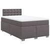 vidaXL Box Spring Bed with Mattress Grey 120x190 cm Faux Leather