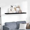 vidaXL Floating Wall Shelf Black 120x23.5x3.8 cm MDF